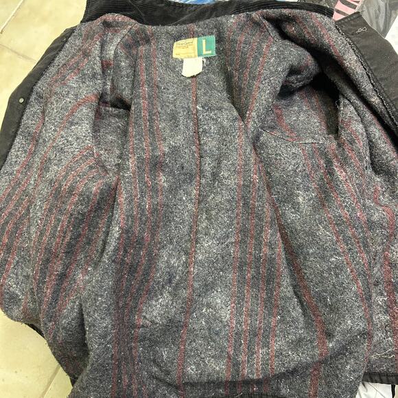 Vintage 90's WearGuard Blanket Lined Size Large Chore Coat Black Canvas Jacket - Picture 8 of 9